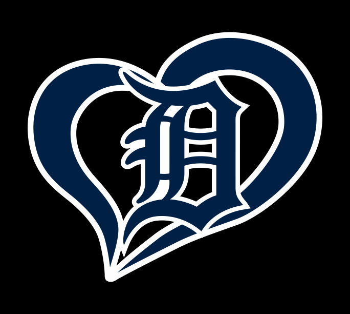 Detroit Tigers Heart Logo vinyl decal